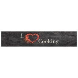 Berkfield Home Kitchen Rug Washable Cooking Black 60x300 cm Velvet - thumbnail 2