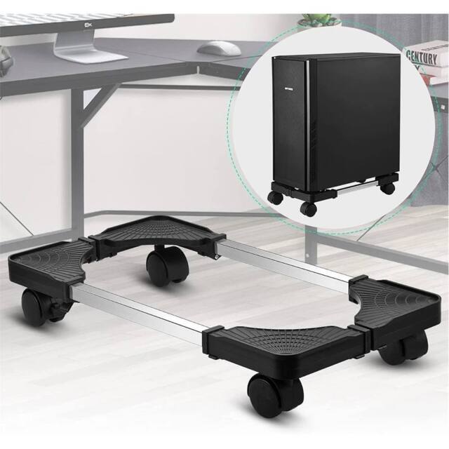 Nordara Desktop PC Case Tower Stand with Rolling Wheels & Heat Dissipation in Black - image 1