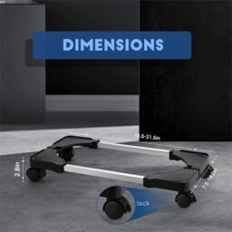 Nordara Desktop PC Case Tower Stand with Rolling Wheels & Heat Dissipation in Black - thumbnail 2