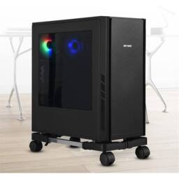 Nordara Desktop PC Case Tower Stand with Rolling Wheels & Heat Dissipation in Black - thumbnail 5