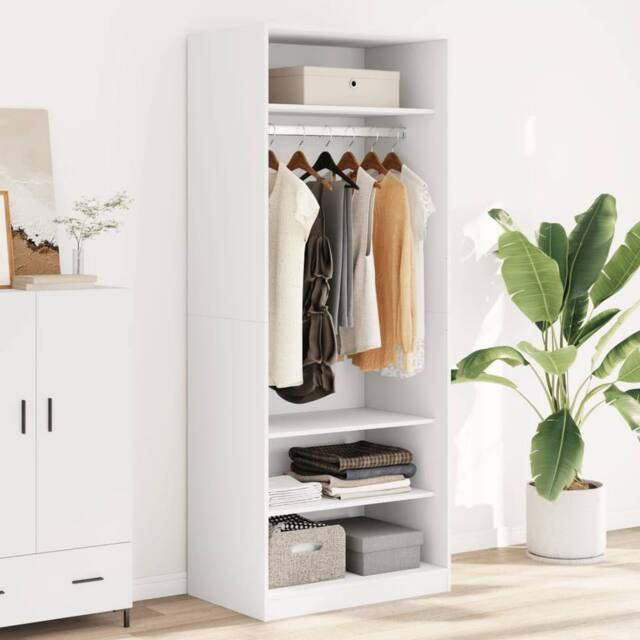 Berkfield Home Wardrobe White 80x50x200 cm Engineered Wood - Size: 80 x 50 x 200 cm - image 1