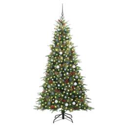 Berkfield Home Artificial Hinged Christmas Tree Green 210 cm PE & PVC - thumbnail 3