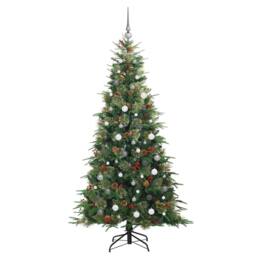 Berkfield Home Artificial Hinged Christmas Tree Green 210 cm PE & PVC - thumbnail 5