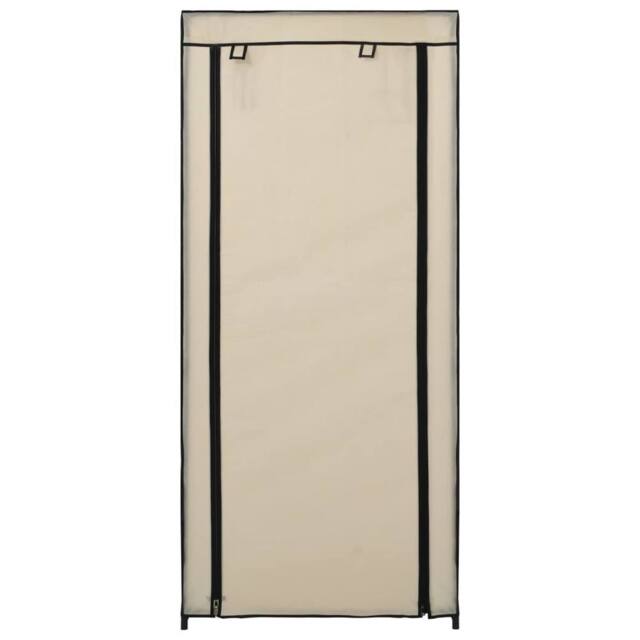 Berkfield Home Shoe Cabinet with Cover Cream 58x28x106 cm Fabric in Beige - Size: 58 x 28 x 106 cm - image 1