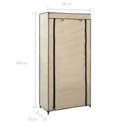 Berkfield Home Shoe Cabinet with Cover Cream 58x28x106 cm Fabric in Beige - Size: 58 x 28 x 106 cm - thumbnail 7