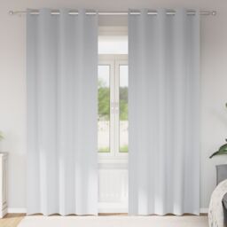 Berkfield Home Curtains with Curtains 2 pcs Pale grey 260 x 140 cm Polyester - thumbnail 1