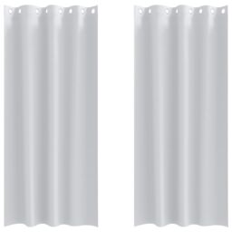 Berkfield Home Curtains with Curtains 2 pcs Pale grey 260 x 140 cm Polyester - thumbnail 2