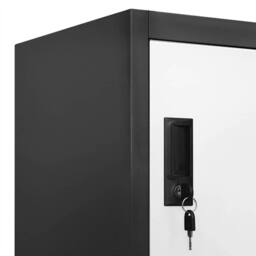 Berkfield Home Locker Cabinet Anthracite & White 90x40x180 cm Steel in Black - Size: 90 x 40 x 180 cm - thumbnail 7