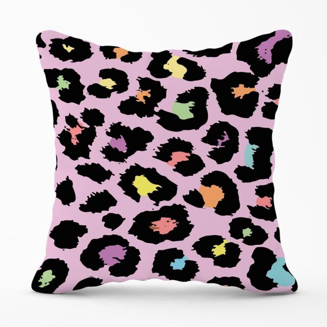 Warren Reed - Designer Pink Leopard Print Outdoor Cushion - Size: 60 cm x 60 cm - image 1