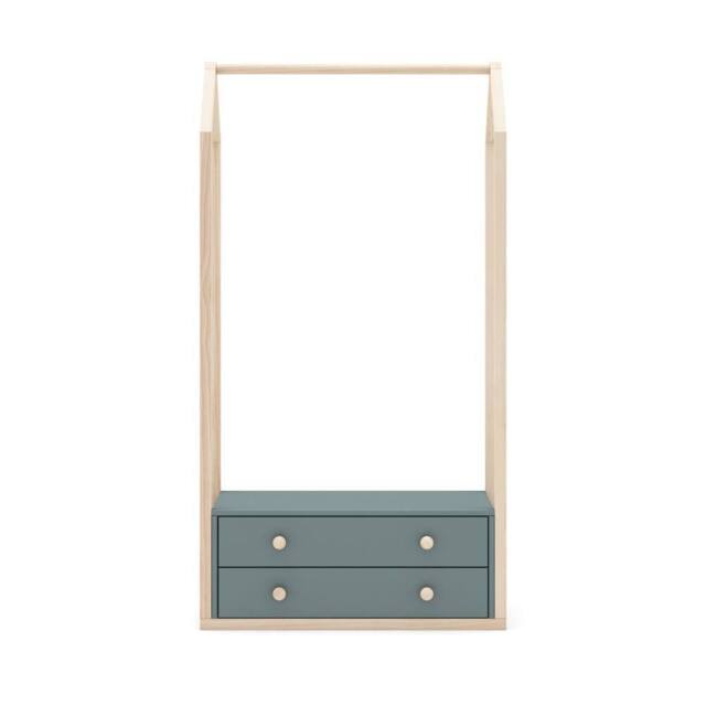 CALICOSY 2-Drawer Wardrobe, 80Cm Wide - Esteban in Green - image 1
