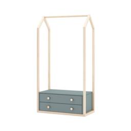 CALICOSY 2-Drawer Wardrobe, 80Cm Wide - Esteban in Green - thumbnail 6