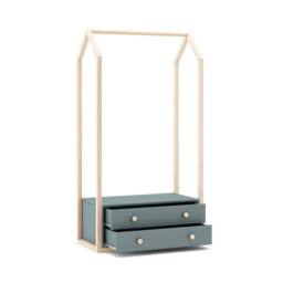CALICOSY 2-Drawer Wardrobe, 80Cm Wide - Esteban in Green - thumbnail 3