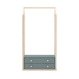 CALICOSY 2-Drawer Wardrobe, 80Cm Wide - Esteban in Green - thumbnail 1