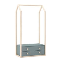 CALICOSY 2-Drawer Wardrobe, 80Cm Wide - Esteban in Green - thumbnail 4
