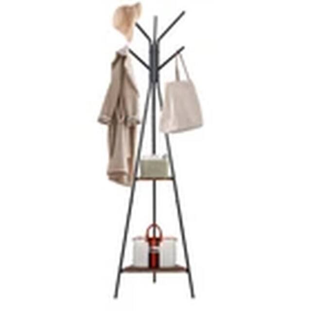 EONLION Black Coat Stand Metal 6 Hook Coat Hat Floor Standing Rack - image 1