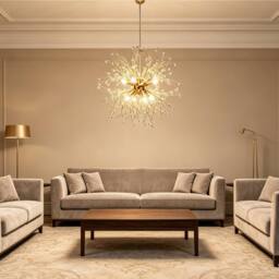 INMTFEI Gold Dandelion Crystal Pendant Hanging Chandelier with Adjustable Cord - thumbnail 7