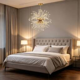 INMTFEI Gold Dandelion Crystal Pendant Hanging Chandelier with Adjustable Cord - thumbnail 8