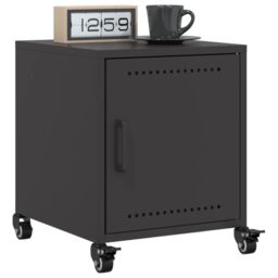 Berkfield Home Bedside Cabinet Black 36x39x43.5 cm Steel - thumbnail 4