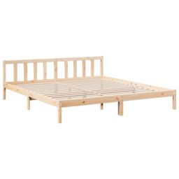 Berkfield Home Extra Long Bed Frame without Mattress 180x220 cm Solid Wood Pine in Brown - thumbnail 3