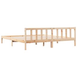 Berkfield Home Extra Long Bed Frame without Mattress 180x220 cm Solid Wood Pine in Brown - thumbnail 6