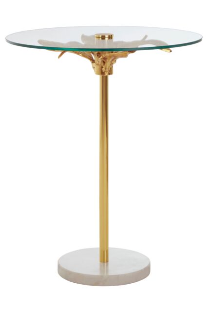Orsina Compact Small Side Table, Functional Corner Table, Versatile Side Table By The Couch, Sleek Bedside Table in Gold - image 1