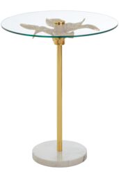 Orsina Compact Small Side Table, Functional Corner Table, Versatile Side Table By The Couch, Sleek Bedside Table in Gold - thumbnail 2