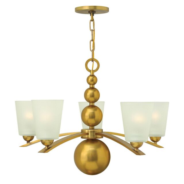 Loops 5 Bulb Chandelier Hanging Pendant LIght Vintage Brass LED E27 60W Bulb in Metallics