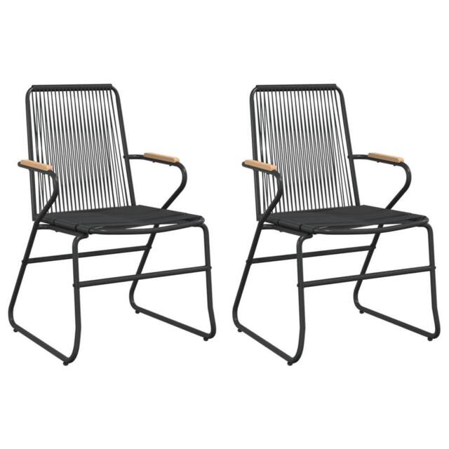 Berkfield Home Garden Chairs 2 pcs Black 58x59x85.5 cm PVC Rattan - image 1