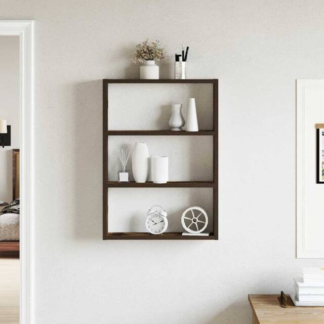 Berkfield Home Wall Shelf Smoked Oak 43x9x60 cm Engineered Wood in Brown - Size: 43 x 9 x 60 cm - image 1