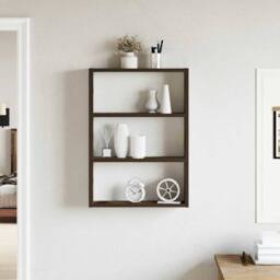 Berkfield Home Wall Shelf Smoked Oak 43x9x60 cm Engineered Wood in Brown - Size: 43 x 9 x 60 cm - thumbnail 1