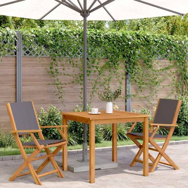 Berkfield Home Beautiful Garden Chairs 2 pcs Anthracite Solid Wood Acacia & Fabric - image 1