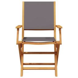 Berkfield Home Beautiful Garden Chairs 2 pcs Anthracite Solid Wood Acacia & Fabric - thumbnail 5