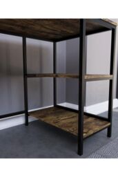 Home Discount Vida Designs Brooklyn Office Desk with 2 Shelves Home Office Workstation Storage in Dark Brown - thumbnail 4