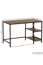Home Discount Vida Designs Brooklyn Office Desk with 2 Shelves Home Office Workstation Storage in Dark Brown - thumbnail 2