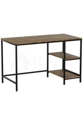 Home Discount Vida Designs Brooklyn Office Desk with 2 Shelves Home Office Workstation Storage in Dark Brown - thumbnail 6