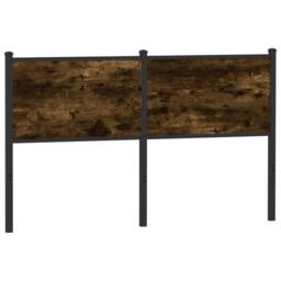 Berkfield Home Headboard Smoked Oak 140 cm Engineered Wood & Steel in Brown - thumbnail 5