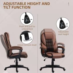 KORVIXA Brown High Back Executive Office Chair - Size: 100 cm - thumbnail 3