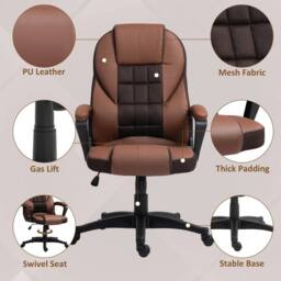 KORVIXA Brown High Back Executive Office Chair - Size: 100 cm - thumbnail 4