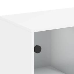 Berkfield Home Side Cabinet with Glass Doors White 69x37x100 cm - Size: 69 x 37 x 100 cm - thumbnail 9