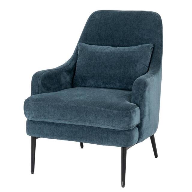 Lemon Pavilion Furniture and Decor Avaris Wingback Occasional Armchair - Metal - L81xW72xH87 cm - Blue