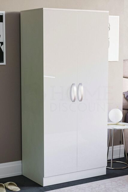 Home Discount Vida Designs Hulio 2 Door Wardrobe Storage MDF 1700 x 760 x 470 mm in White - image 1