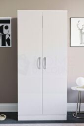 Home Discount Vida Designs Hulio 2 Door Wardrobe Storage MDF 1700 x 760 x 470 mm in White - thumbnail 3