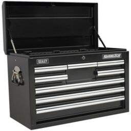 Loops 660 x 315 x 430mm BLACK 8 Drawer Topchest Tool Chest Lockable Storage Cabinet - thumbnail 4