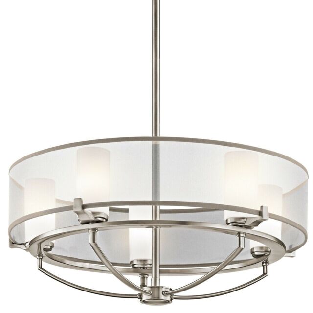 Loops 5 Bulb Chandelier Hanging Pendant LIght Classic Pewter LED G9 3.5W Bulb