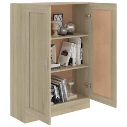 Berkfield Home Book Cabinet Sonoma Oak 82.5x30.5x115 cm Engineered Wood in Brown - thumbnail 4