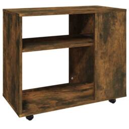 Berkfield Home Side Table Smoked Oak 70x35x55 cm Engineered Wood in Brown - Size: 70 x 35 x 55 cm - thumbnail 2