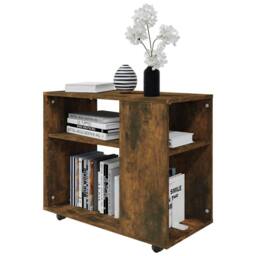 Berkfield Home Side Table Smoked Oak 70x35x55 cm Engineered Wood in Brown - Size: 70 x 35 x 55 cm - thumbnail 4