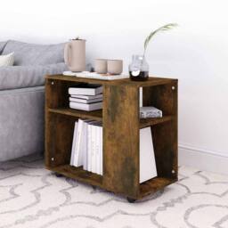 Berkfield Home Side Table Smoked Oak 70x35x55 cm Engineered Wood in Brown - Size: 70 x 35 x 55 cm - thumbnail 3