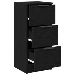 Berkfield Home Sideboards 2 pcs Black Oak 30x30x70 cm Engineered Wood - Size: 30 x 30 x 70 cm - thumbnail 6
