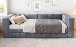 Matteo Upholstered Bed, 3FT Single Bed Daybed Sofa Bed, Side Storage Compartment in Grey - Size: Single Fitted - thumbnail 7